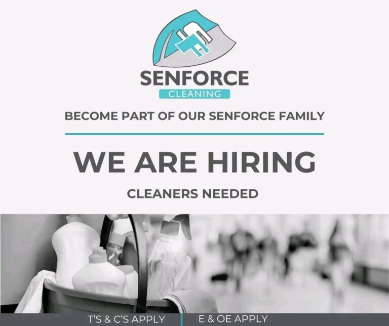 Cleaners Needed – Apply Here